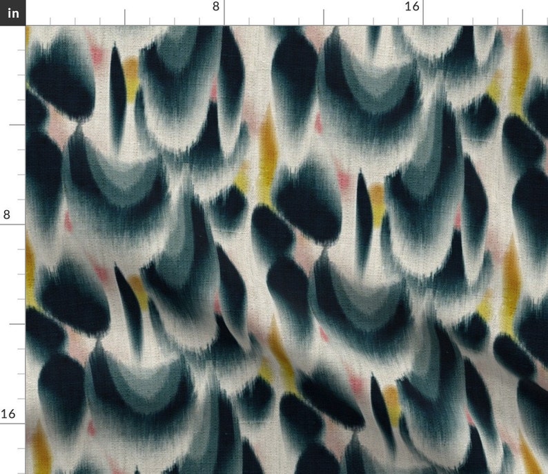 Abstract Indigo Fabric Shibori Wing Spots by nouveau_bohemian Tie Dye Japanese Inspired Watercolor Fabric by the Yard by Spoonflower image 1