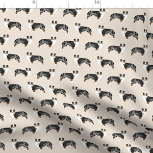 Australian Shepherd Fabric - Aussie Dog Australian Shepherds Fabric By Petfriendly - Aussie Dog Cotton Fabric by the Yard with Spoonflower