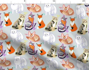 Woodland Fox Fabric - Fox Species By Emilyrosethomson - Woodland Nursery Fox Cotton Fabric By The Yard With Spoonflower