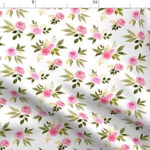 Pink Roses Floral Fabric - Classy Rose By Mintpeony - Modern Baby Girl Nursery Sweet Rose Cotton Fabric By The Yard With Spoonflower
