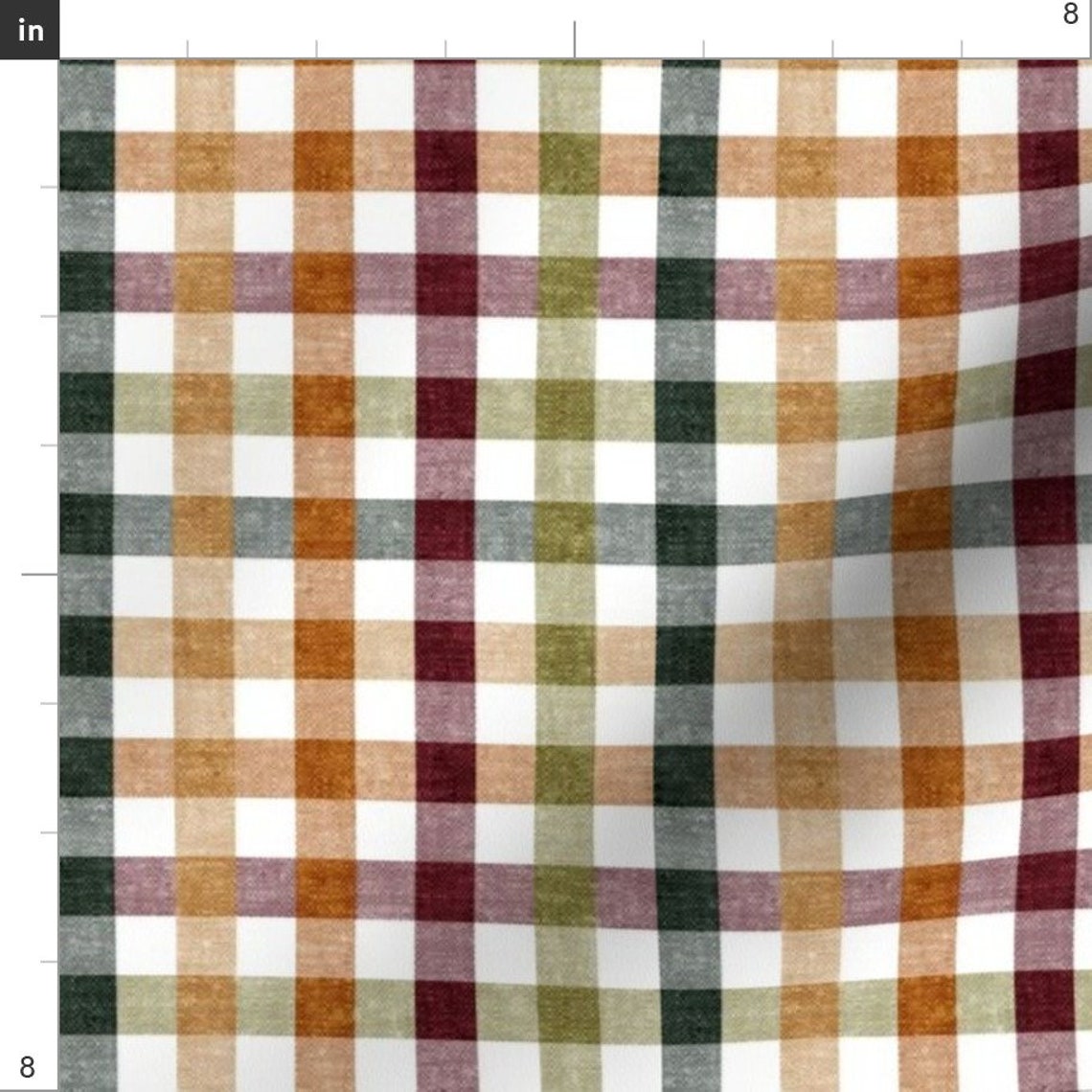 Fall Plaid Fabric Thanksgiving Fall Colors by Etsy