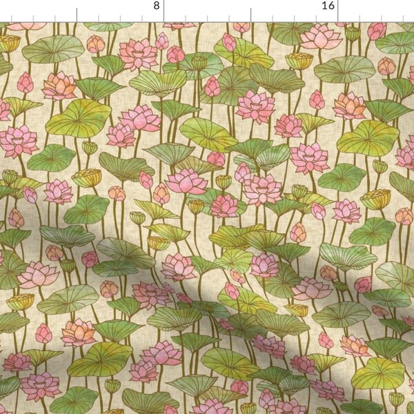 Lotus Flower Fabric Etsy