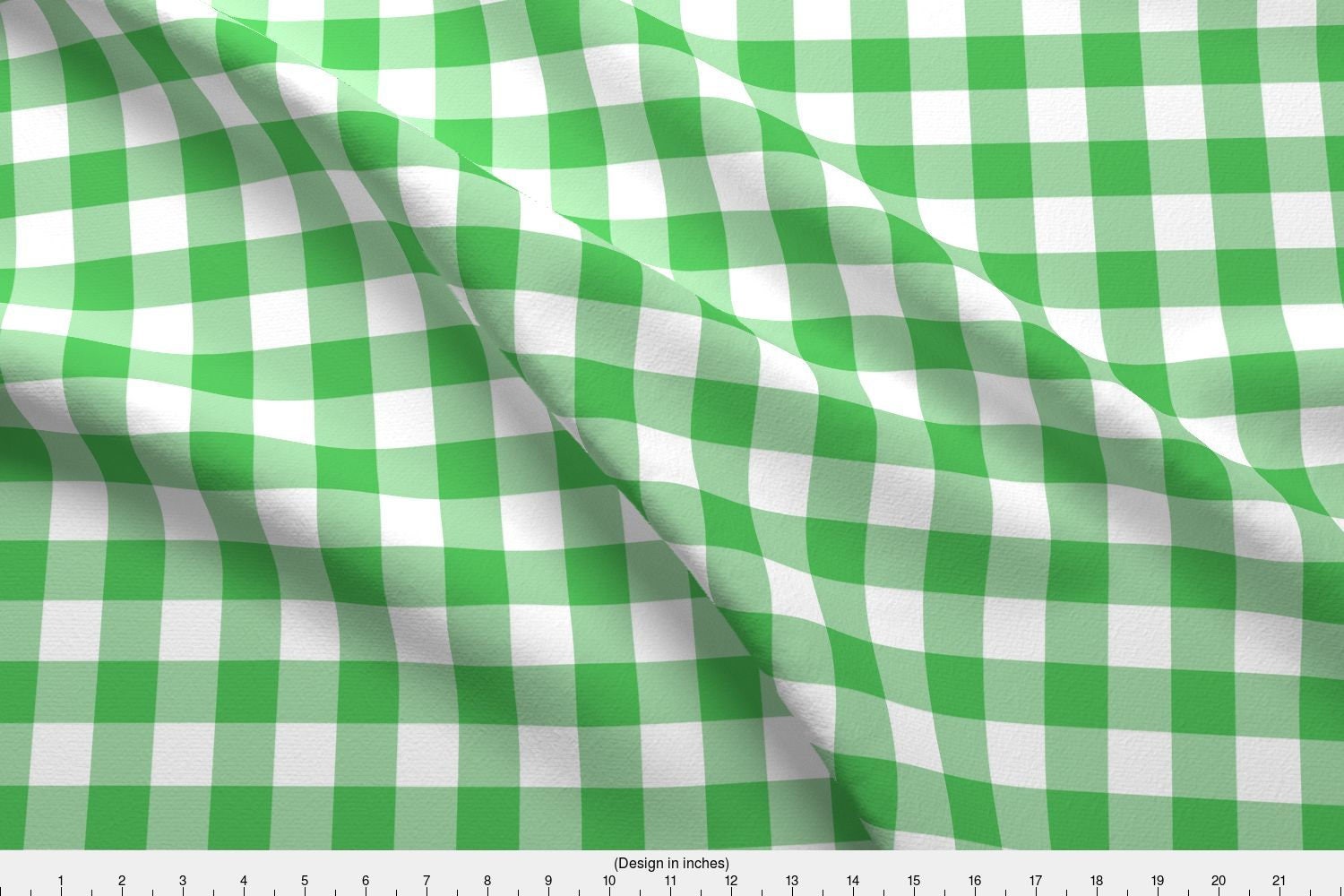 Green Gingham Fabric Spearmint Green OneInch Gingham By Etsy