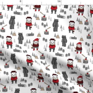 Lumberjack Fabric - Lumberjack Woodcutter Woodland Forest Fall Autumn Winter By Andrea Lauren - Cotton Fabric by the Yard with Spoonflower