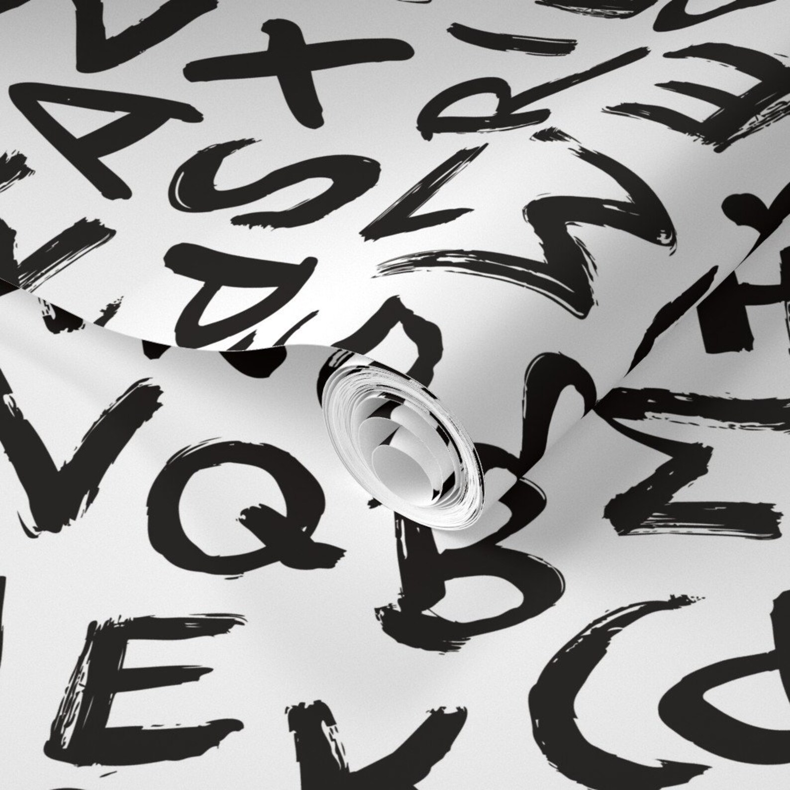 Black and White Wallpaper Alphabet Black White by - Etsy