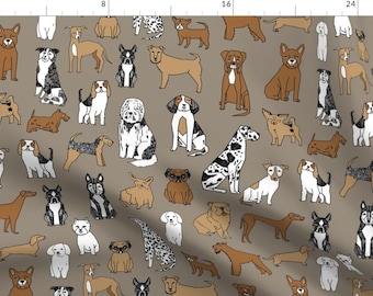 Bichon Fabric - Dogs // Print Dog Illustration Cute Dog Dog Breed Pet Dog Fabric By Andrea Lauren - Bichon Fabric With Spoonflower
