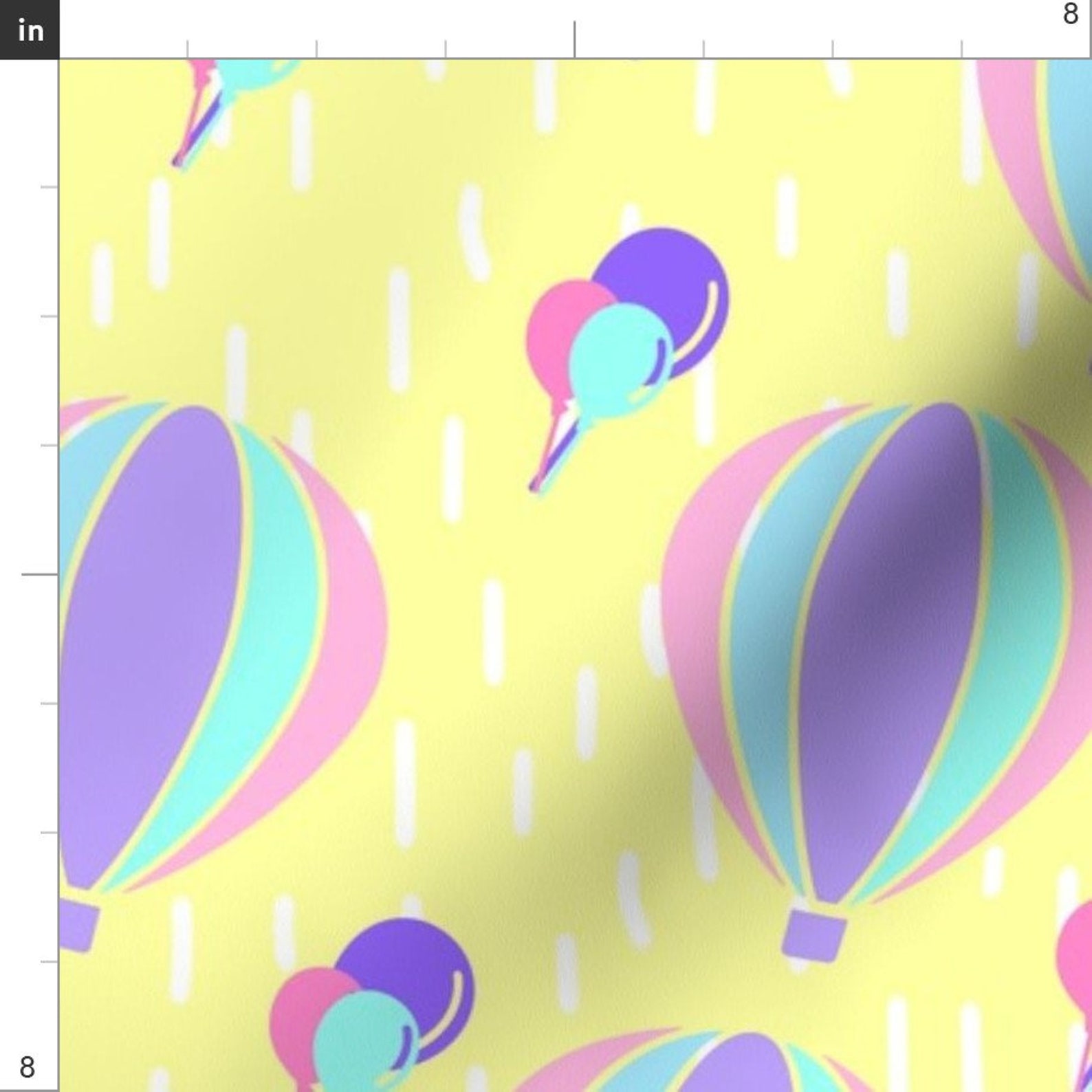 Hot Air Balloon Fabric Balloons Fly Away on A Yellow Rainy Etsy