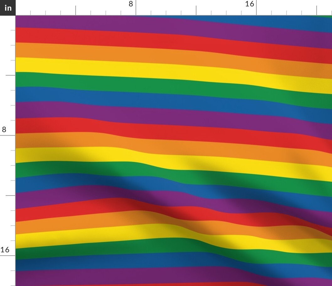 Rainbow Stripes Fabric by the Yard. Quilting Cotton, Organic Knit