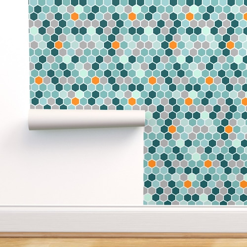 Teal Art Nouveau Wallpaper Teal Dragonflies by Southwind Etsy