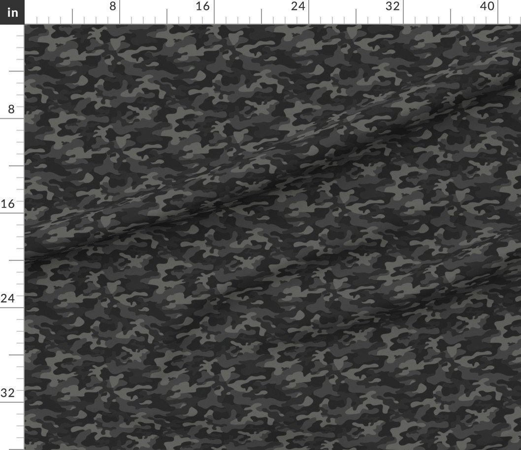 Neutral Dark Gray Camo Fabric Camouflage Black/gray by Etsy UK