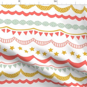 Party Flags Fabric - Carnival In Summer Brights By Willowlanetextiles - Kids and Baby Girl Cotton Fabric By The Yard With Spoonflower