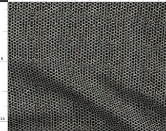 Grey Fabric - Chainmail Design by arthos -  Medieval Costume Metal Popular Armor Fabric Knight Chain Mail Fabric by the Yard by Spoonflower