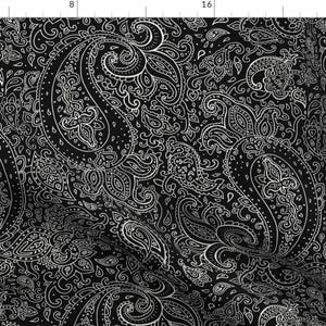 Paisley Fabric - Paisley By Fabric Is My Name - Black White Trending Vintage Home Decor Retro Cotton Fabric By The Yard With Spoonflower