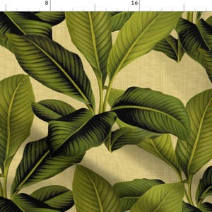 Palm Leaves Fabric - Palm In Palm ~ Trianon Cream By Peacoquettedesigns - Tropical Botanical Cotton Fabric By The Yard With Spoonflower