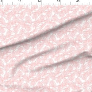 Palm Fabric - Palm Print Pastel Pink Nursery Baby Design By Charlottewinter - Palm Fronds Pink Cotton Fabric By The Yard With Spoonflower image 2