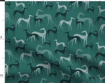 Beige Dog Cotton Fabric By The Yard With Spoonflower Running Hounds Fabric Desert Greyhounds By Eclectic House