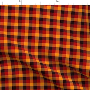 Autumn Fabric - Fall Plaid by athomewithsassafrax - Fall Halloween Thanksgiving Harvest Pumpkin  Fabric by the Yard by Spoonflower