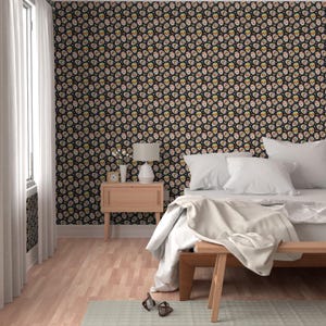 Halloween Wallpaper - Sugar Skulls Black By Mirabelleprint - Day of the Dead Custom Removable Self Adhesive Wallpaper Roll by Spoonflower image 5
