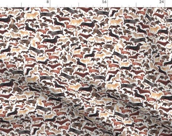 Dachshund Fabric - Dachshund By Elena O'Neill Illustration - Watercolor Weiner Dog Pet Cotton Fabric By The Yard With Spoonflower
