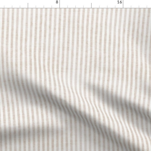 Beige Fabric - Neutral Stripes by holli_zollinger -  Tripes Modern French Country Neutral Stripe Fabric by the Yard by Spoonflower