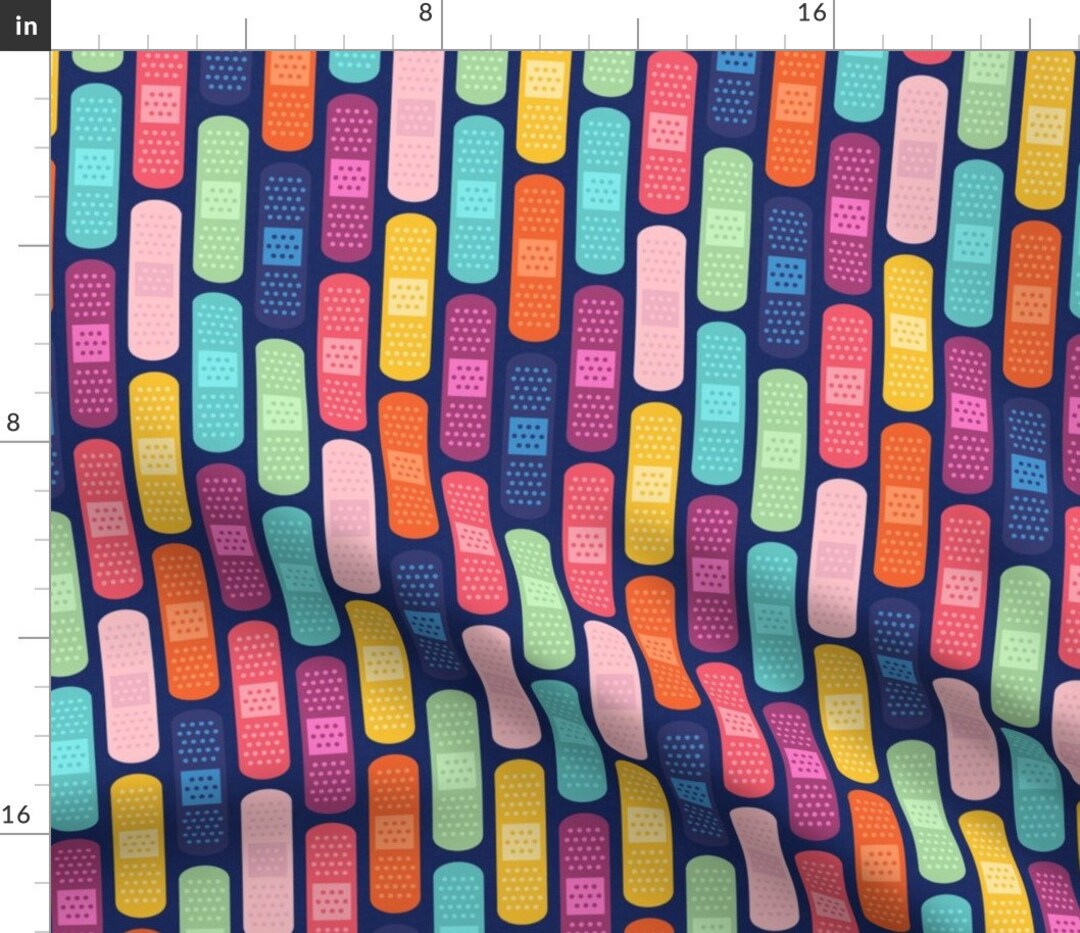 Bandage Fabric Bandage Stripe Blue by Lellobird Colorful Bandage