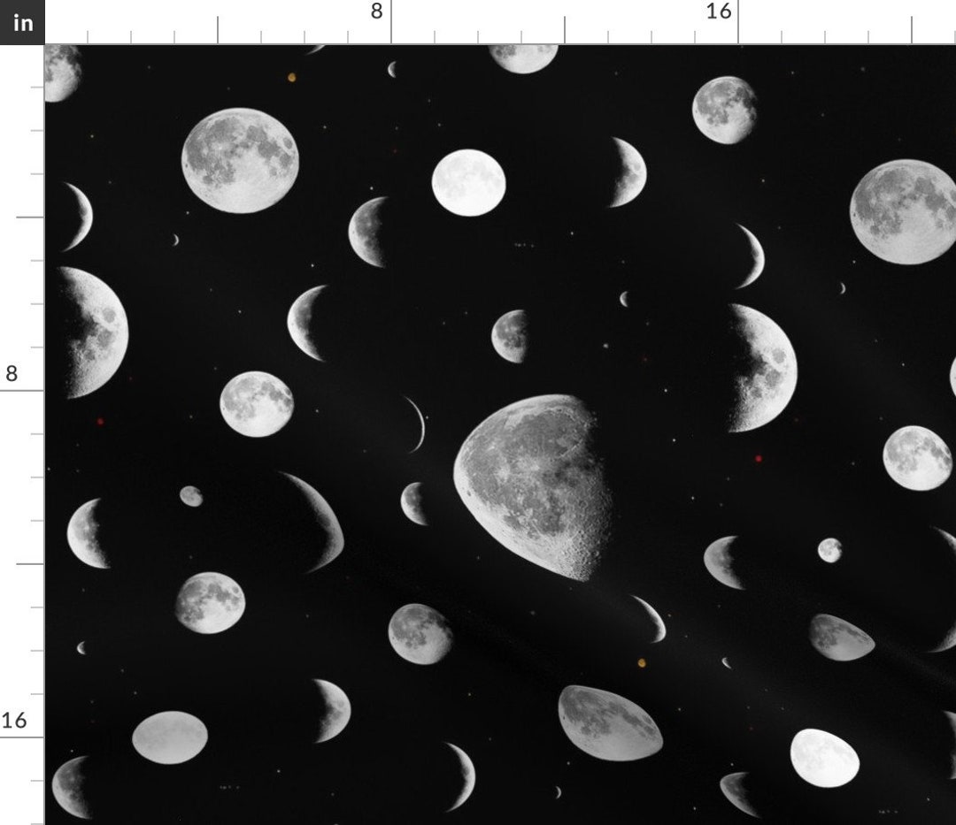 Moon Fabric Moon Phases by Space Sky Etsy