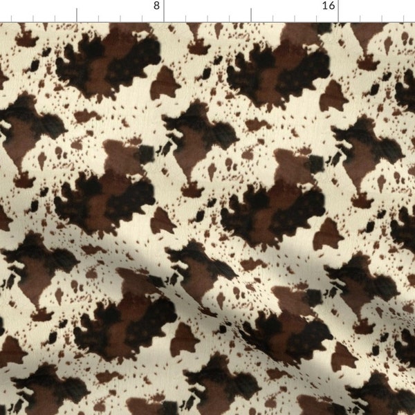 Faux Cowhide Fabric - Cow Spots by parisbebe - Cowboy Rodeo Western Ranch Fabric by the Yard by Spoonflower