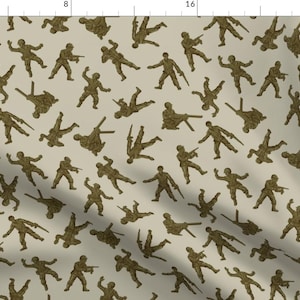 Military Men Fabric - Plastic Army Men By Cjldesigns - Abstract Toy Military Soldier Decor Cotton Fabric By The Yard With Spoonflower