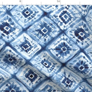 Shibori Tie Dye Diamonds Geometric Tile Fabric - Shibori Diamand By Sveta Aho - Shibori Cotton Fabric By The Yard With Spoonflower