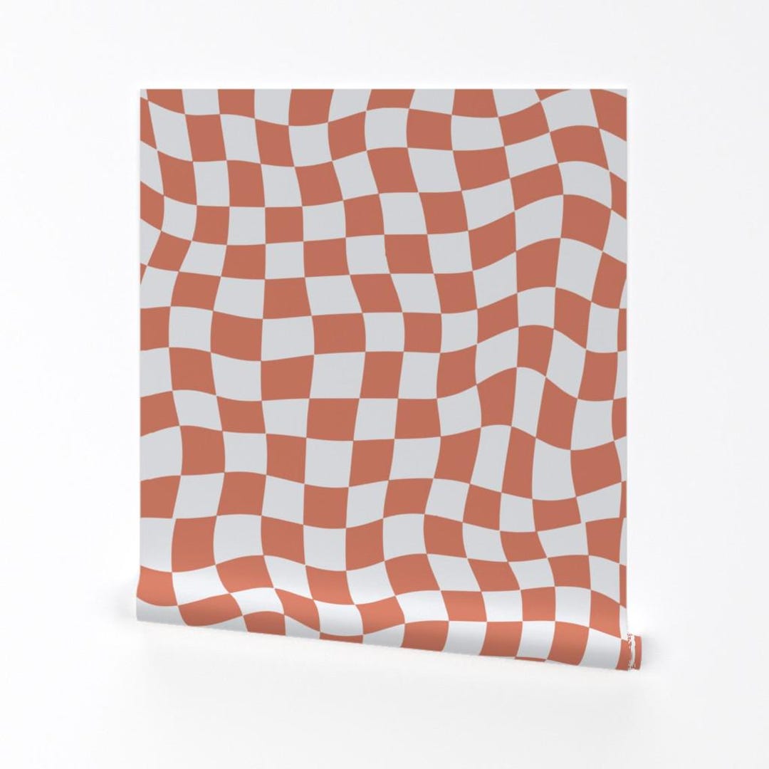 Retro Wavy Check Removable Peel and Stick Wallpaper - Y2k 1990s Wavy ...