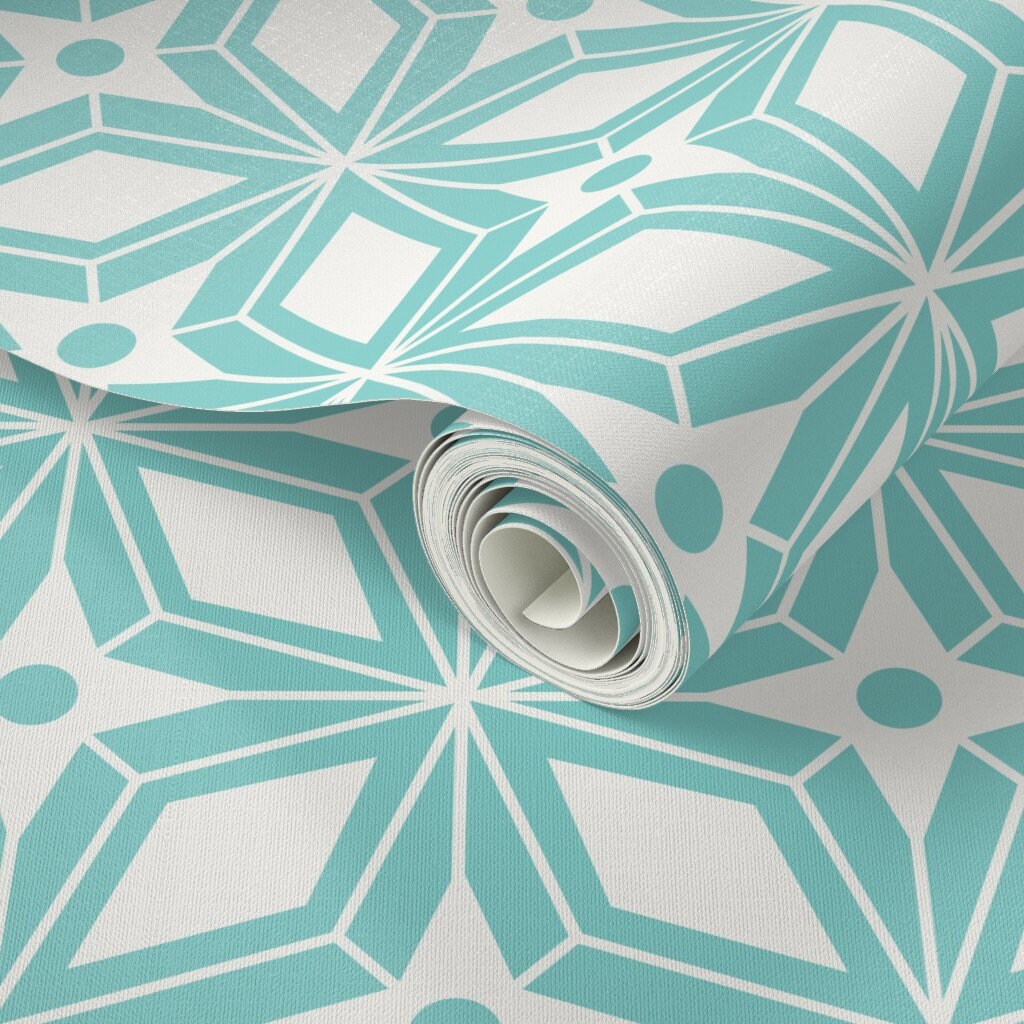 Geometric Star Wallpaper starburst Midcentury Modern by Etsy