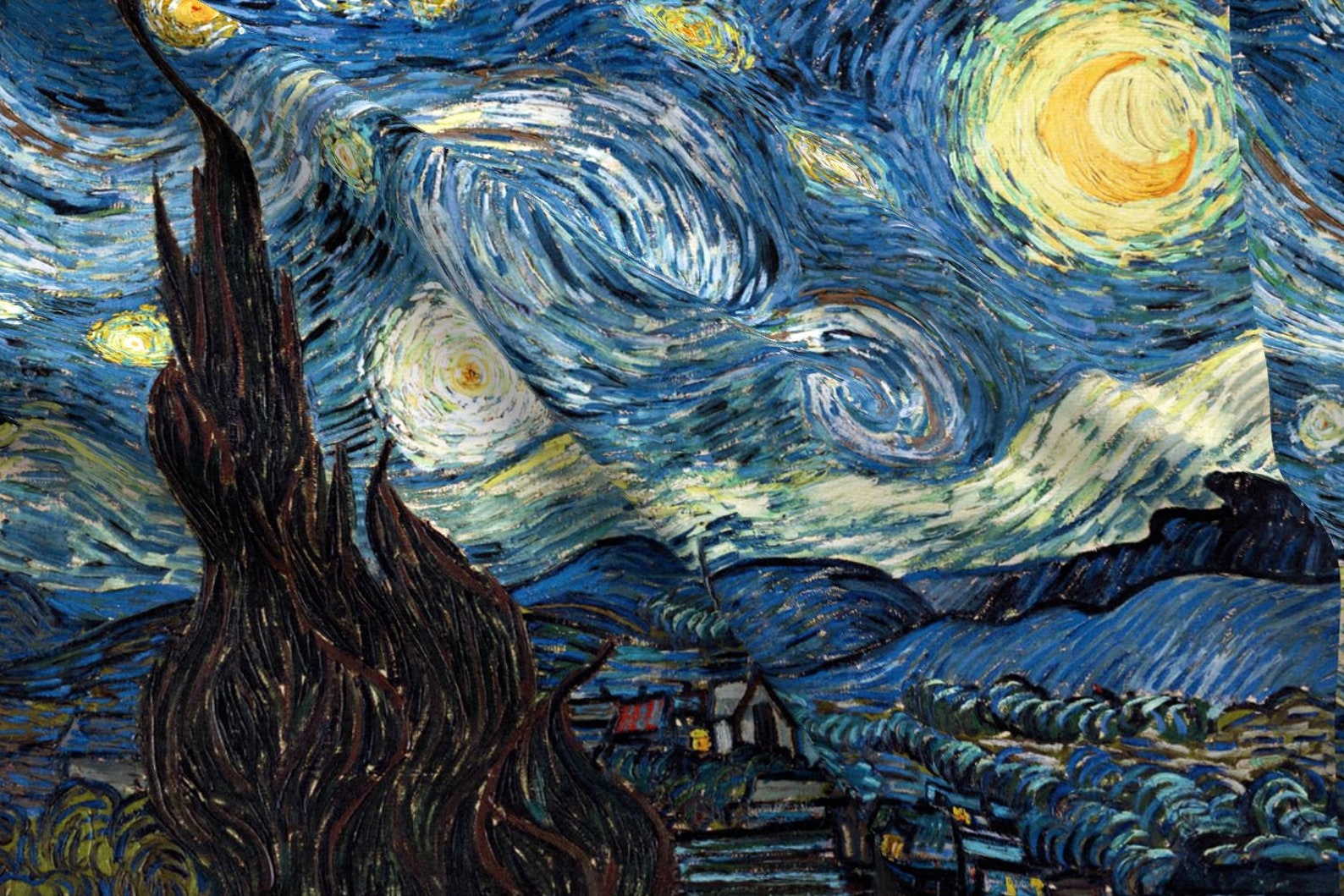 Картина звездная ночь. Звездная ночь Ван Гог 1889. Винсент Ван Гог Звёздная ночь постимпрессионизм. Звездная ночь Ван Гог 4к. Винсент Ван Гог Звёздная ночь 1889 оригинал.
