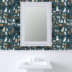 Dogs Wallpaper - Cute Dogs Best Dogs By Petfriendly - Dog Breed Blue Custom Printed Removable Self Adhesive Wallpaper Roll by Spoonflower image 8