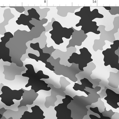 Gray Camouflage Fabric Camo Black White Grey Camouflage by Etsy