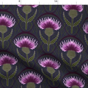Thistle Fabric - Art Nouveau Scottish Thistle by new_branch_studio - Scottish Scotland National Flower Fabric by the Yard by Spoonflower