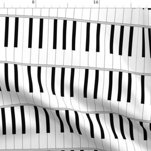 Keyboard Show Fabric - 01920731 Pianoforte Keyboard - Life-Sized By Sef - Piano Tune Classic Keys Cotton Fabric By The Yard With Spoonflower