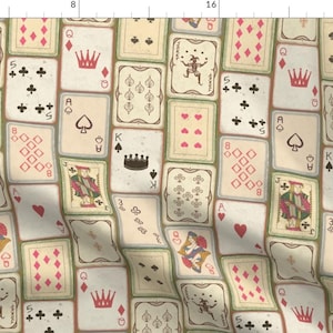 Vintage Fabric - Antique Playing Cards by nicoledawnstudio - Art Deco Games Cards Deck Of Cards Poker King Fabric by the Yard by Spoonflower