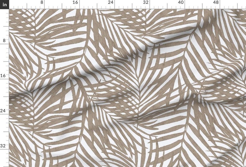 Tela de tapicería de palmeras tropicales - Frondas de acuarela de danika_herrick - Tela costera de verano con acuarela cortada a medida con Spoonflower imagen 3