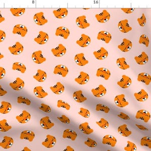 Tiger Orange Animal Pattern Fabric - Cute Tigers - Pink - Lad19 By Littlearrowdesign - Tiger Cotton Fabric By The Yard With Spoonflower