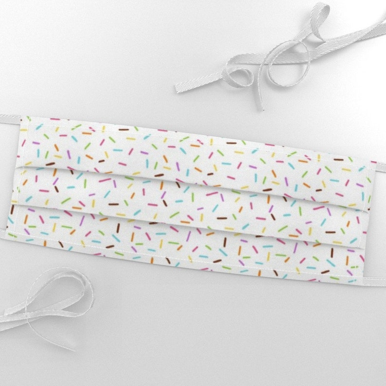 Sprinkles Fabric Rainbow Sprinkles on White by Hazel Fisher Etsy