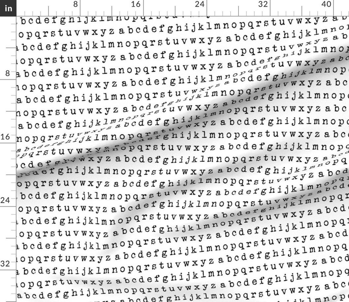 Typewriter Letters Fabric Typewriter Alphabet Black on Etsy