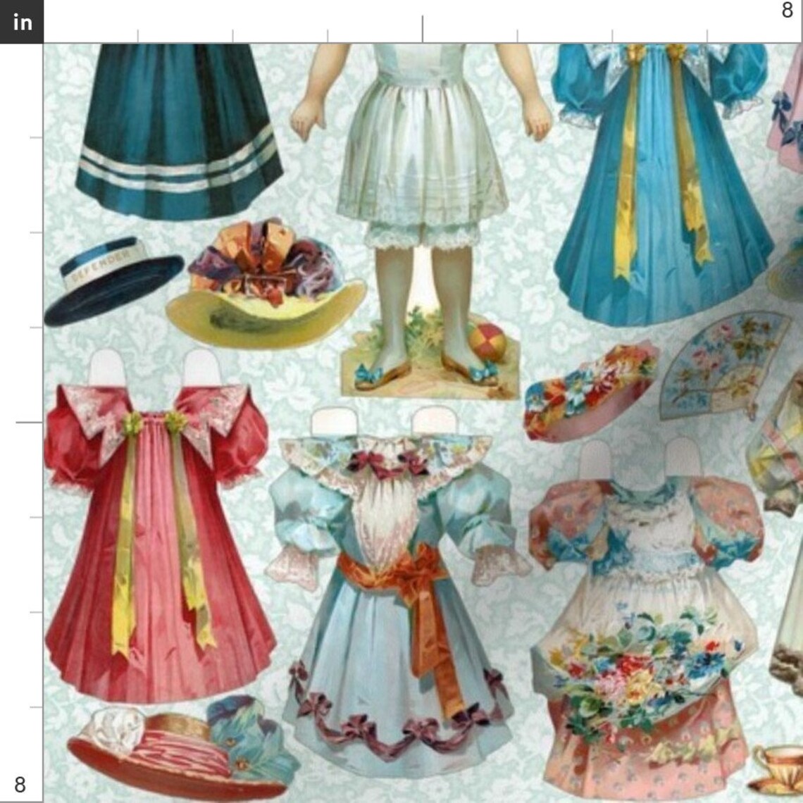Victorian Paper Doll Fabric Paper Doll Set By Carolyn Etsy