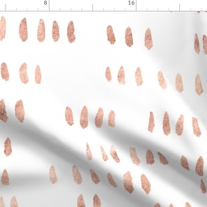 Rose Gold Minimal Fabric - Hand Painted Brush Hash Mark Rose Gold By Thejonellejones - Rose Gold Cotton Fabric By The Yard With Spoonflower