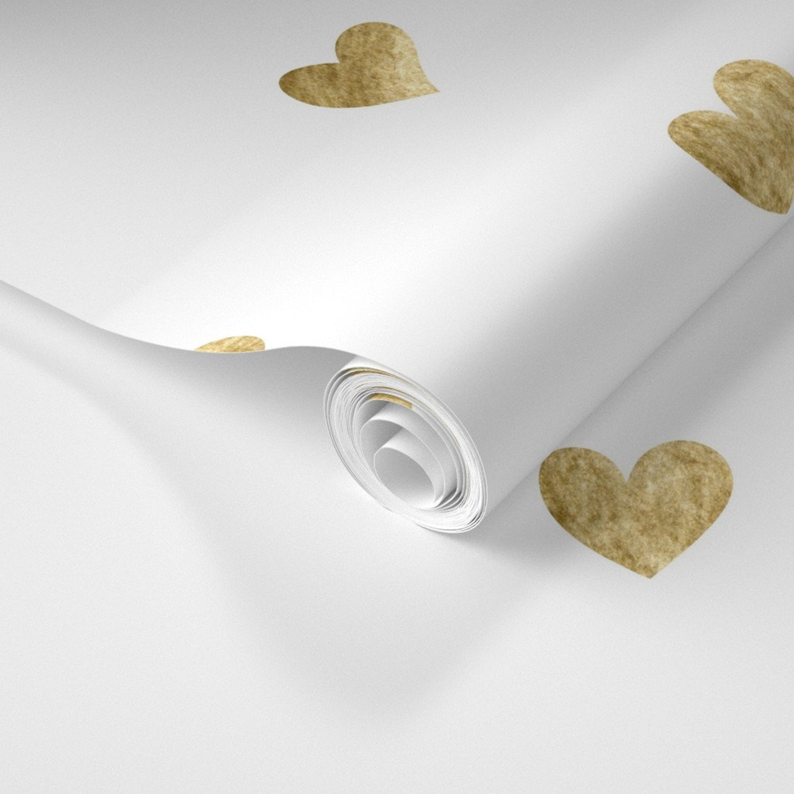 Gold Hearts Wallpaper Gold Heart White Pattern by Etsy