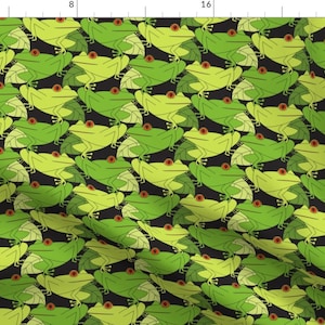 Green Frogs Fabric - Tessie Tree Frogs By Mag-O - Green Frogs Nursery Decor Cotton Fabric By The Yard With Spoonflower