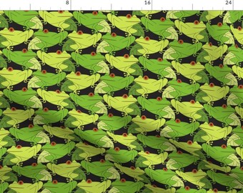 Green Frogs Fabric - Tessie Tree Frogs By Mag-O - Green Frogs Nursery Decor Cotton Fabric By The Yard With Spoonflower