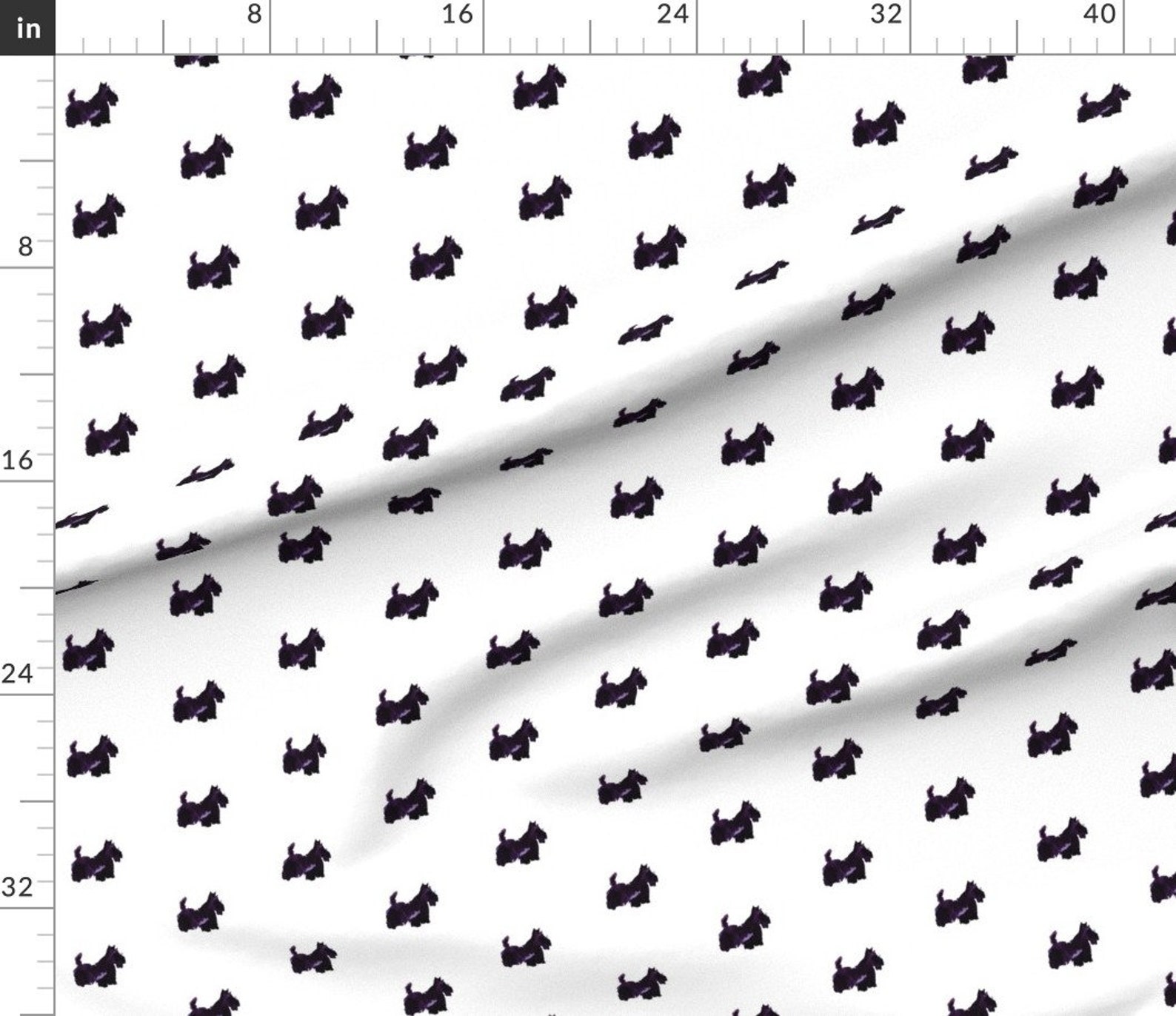 Watercolor Scottie Dog Fabric Hsscottiepurp by Cest_la_viv Etsy