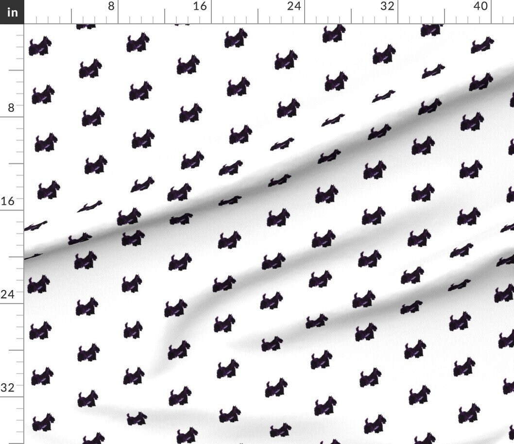 Watercolor Scottie Dog Fabric Hsscottiepurp by Cest_la_viv - Etsy