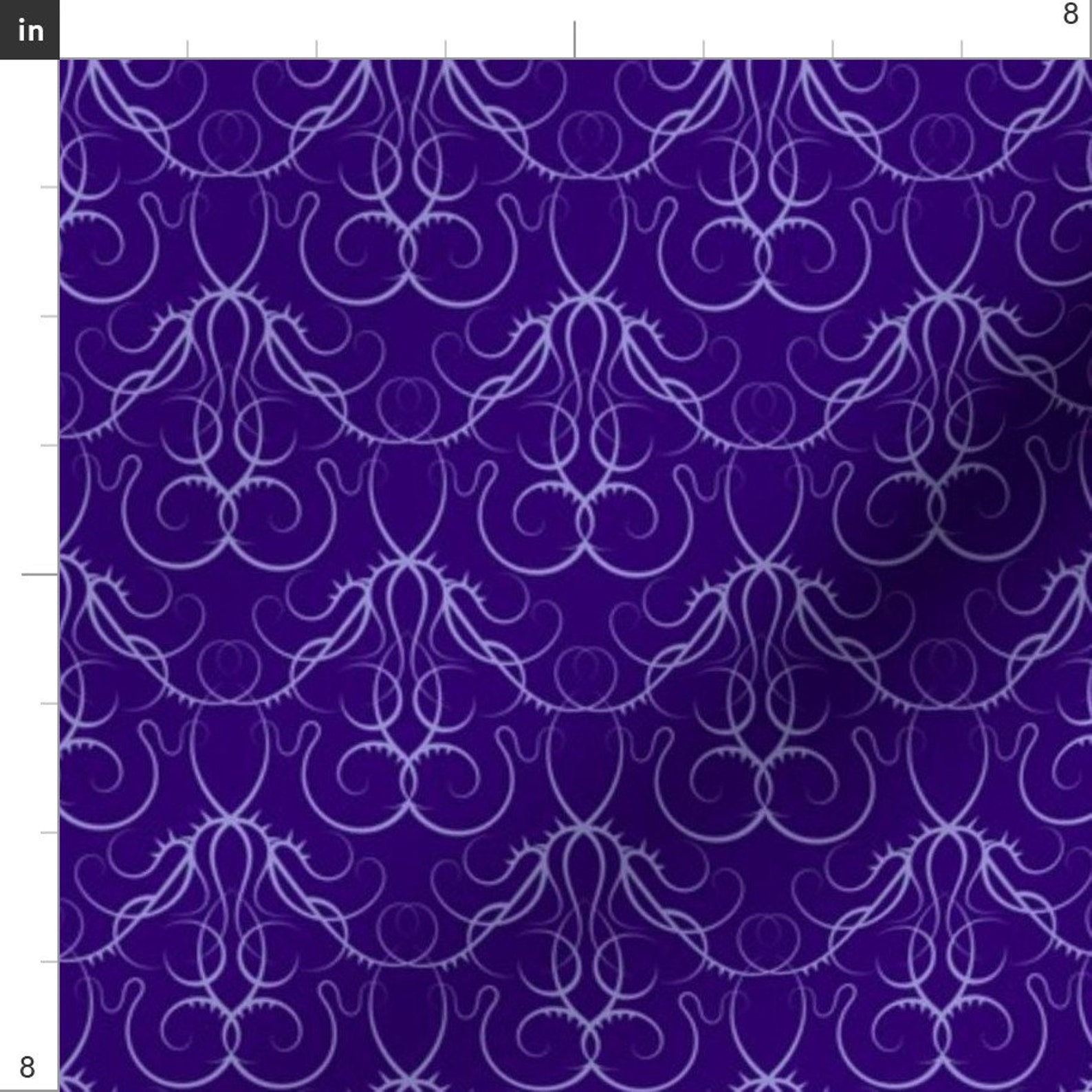 Purple Damask Flowy Fabric Gothic Scrolls Purple by Etsy