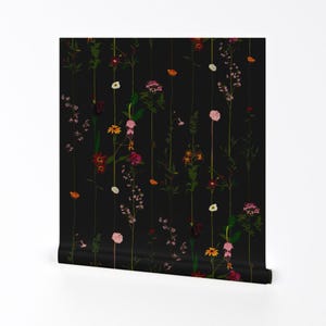 Carta da parati minimale ed elegante - Floral Dark di Crumpetsandcrabsticks - Rotolo di carta da parati autoadesiva rimovibile e stampata personalizzata di Spoonflower